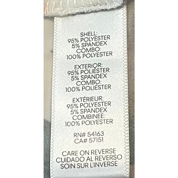 CALVIN KLEIN LONG BALLOON SLV RND NECK HI-LOW BLOUSE, WOMENS-XL-BROWN WHITE PINK - Picture 11 of 12